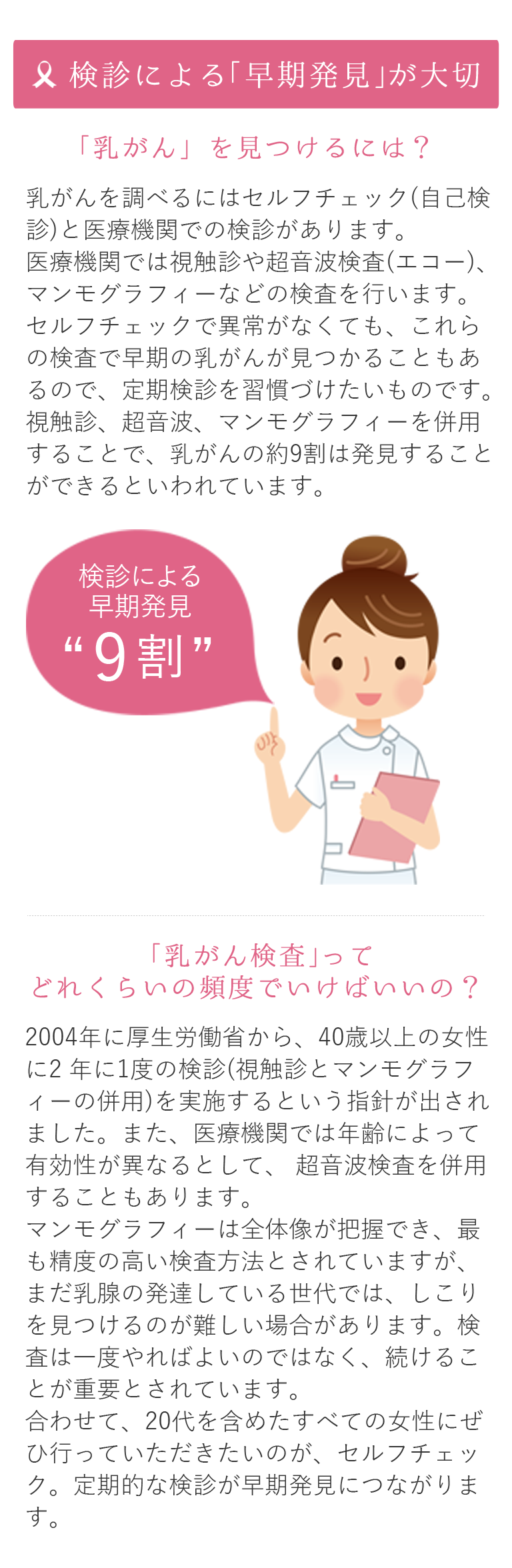 検診による「早期発見」が大切
