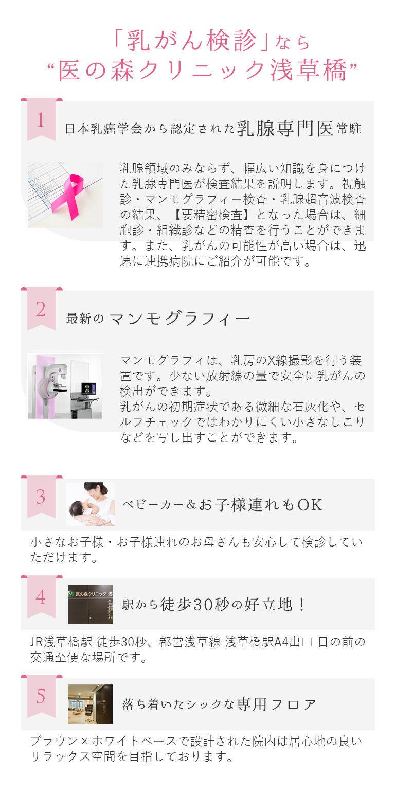 「乳がん検診」なら医の森クリニック浅草橋